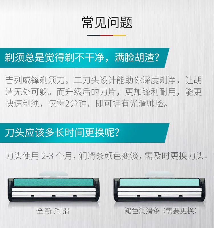 吉列 剃须刀刮胡刀手动吉利旋转刀头剃须泡沫威锋超值组合装1刀架1刀头50g须泡