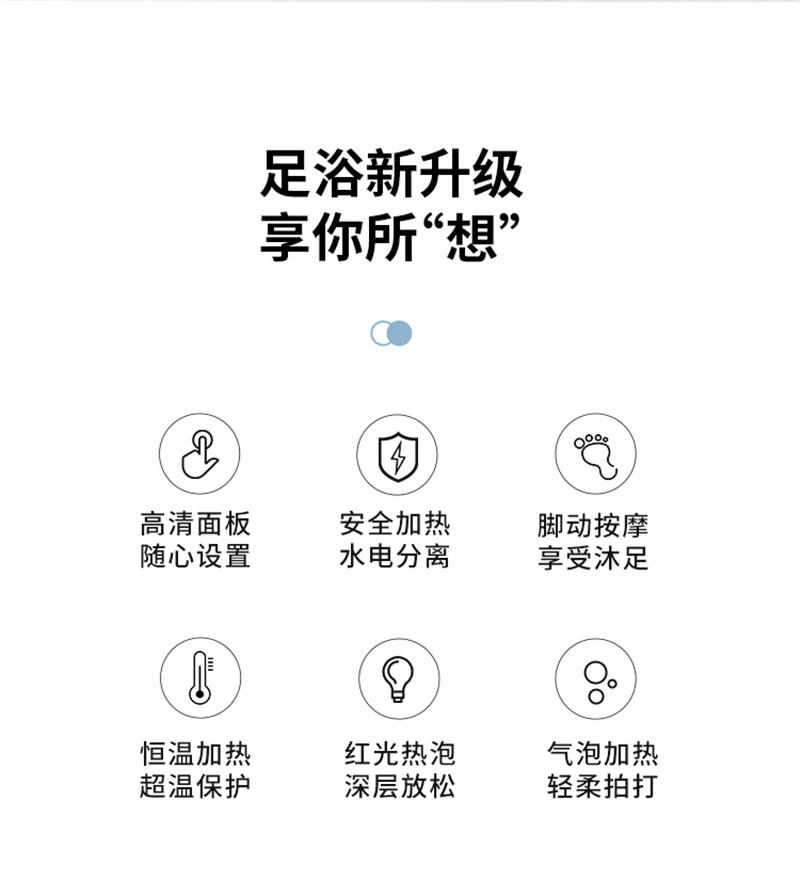 泰昌 足浴盆全自动泡脚桶加热恒温过小腿高深洗脚盆电动按摩神器