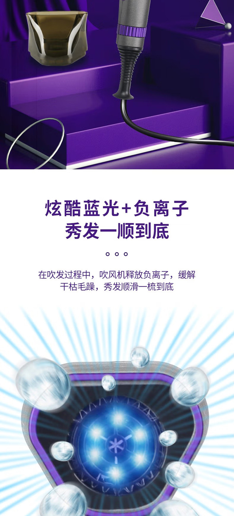 永日 负离子家用大功率1600W大风力恒温护发吹风筒