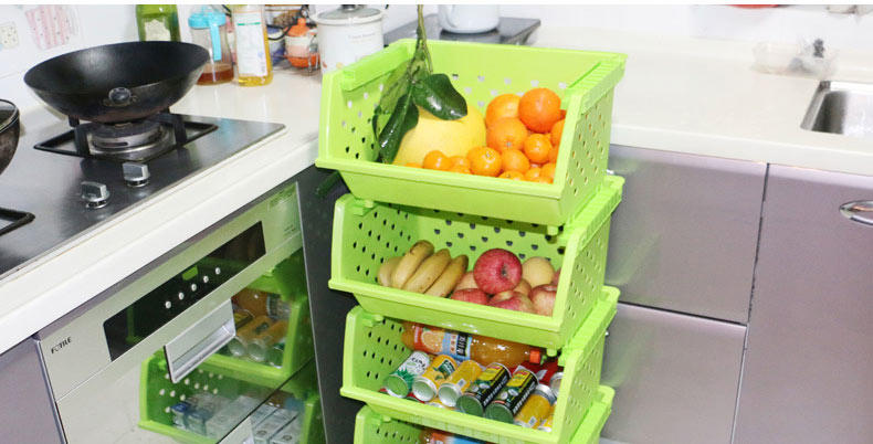 kaman蔬菜水果厨房置物架层架收纳筐储物架收纳架塑料食品架货架