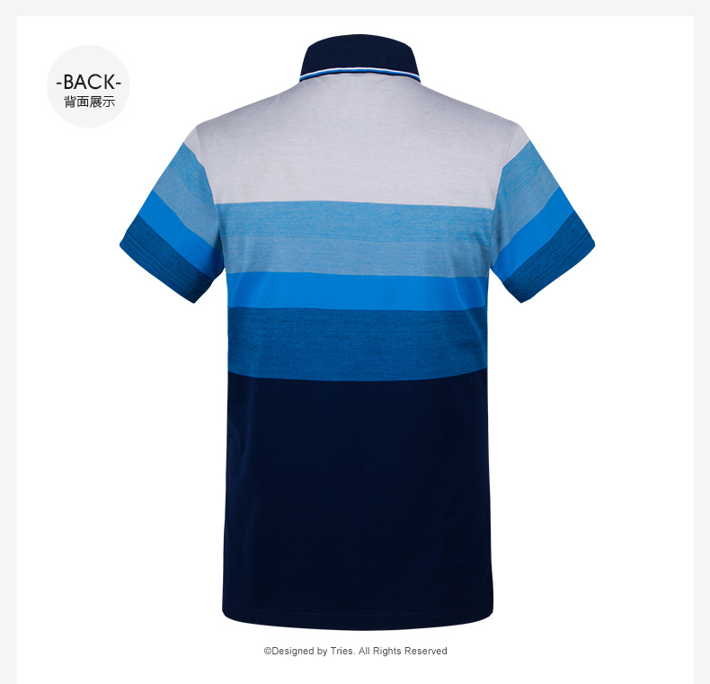才子2016夏季新款丝光棉男士休闲短袖T恤 撞色Polo领气质短袖T恤