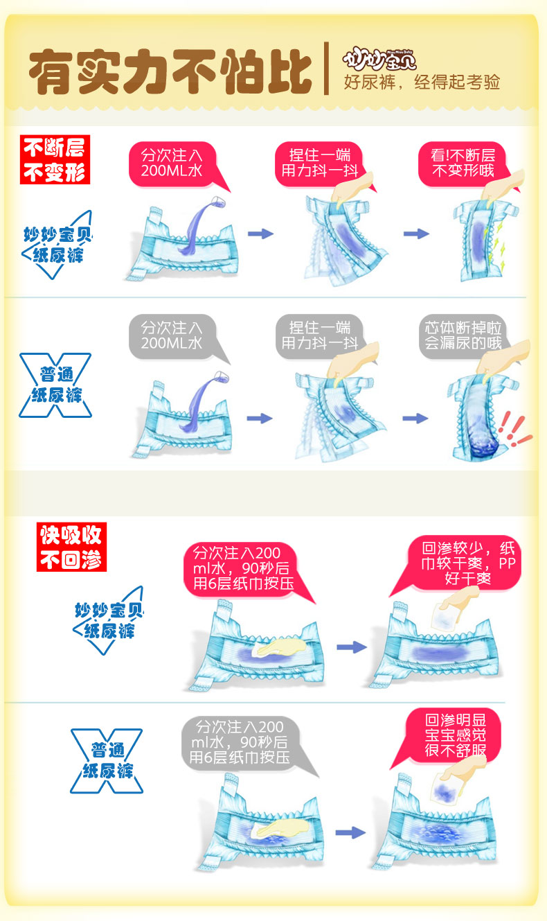 妙妙宝贝纸尿裤超爽海吸XL超薄男女宝宝通用