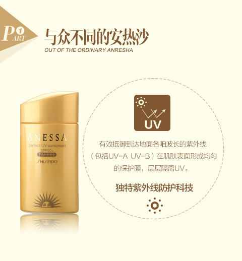 资生堂 ANESSA 60ml  SPF50 安耐晒防晒 防水清爽不黏腻