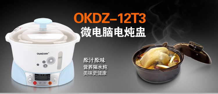 欧科 OKDZ-12T3(BB煲)隔水炖盅燕窝宝宝煮粥电炖锅/微电脑小炖锅