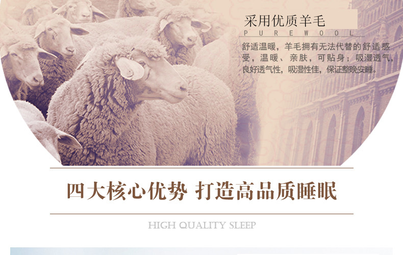 【洛阳金融积分兑换】羊毛被加厚冬被单人 米黄 150*200cm5斤（邮政网点自提）