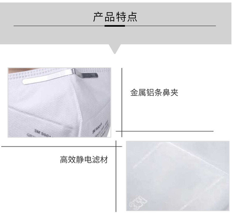 3M 9001环保自吸过滤式防颗粒物口罩 防雾霾口罩 耳带式（50只装）