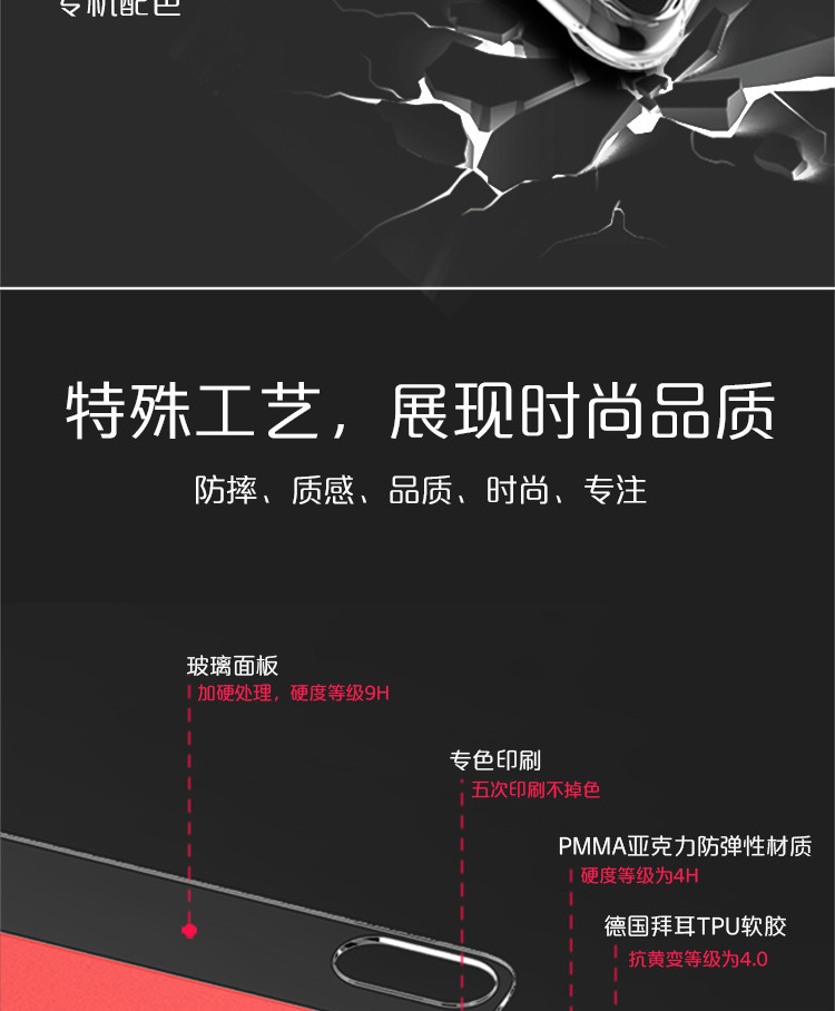 ESCASE 苹果iPhoneX手机壳/手机套亮黑色玻璃防摔防刮伤保护壳 双料防摔ES-89三色可选