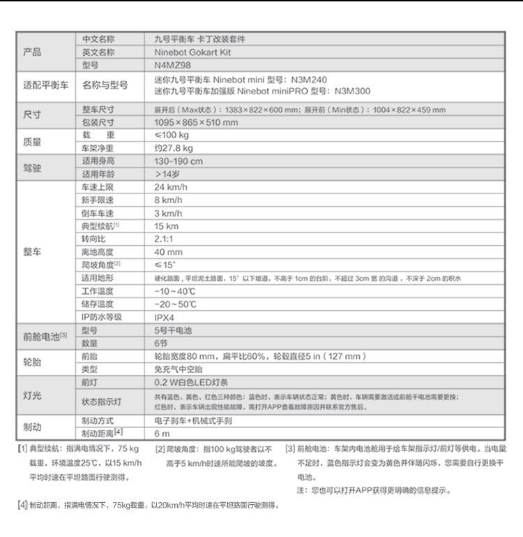 Ninebot 小米九号平衡车卡丁车套装（包含九号平衡车白色版+卡丁车改装套件 ）