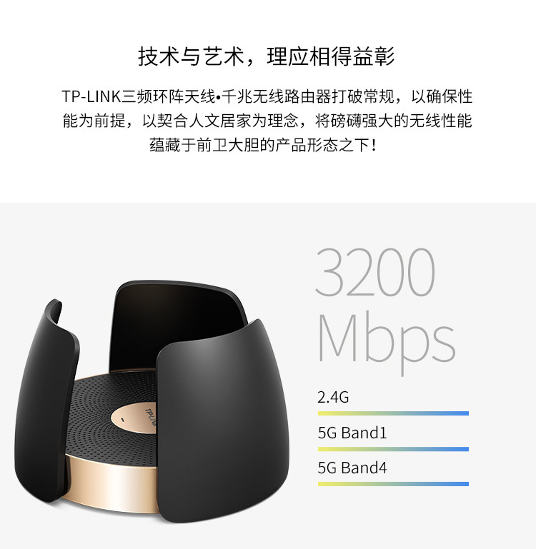 TP-LINK 金环 TL-WTR9300 3200M 11AC三频千兆无线路由器 智能路由器