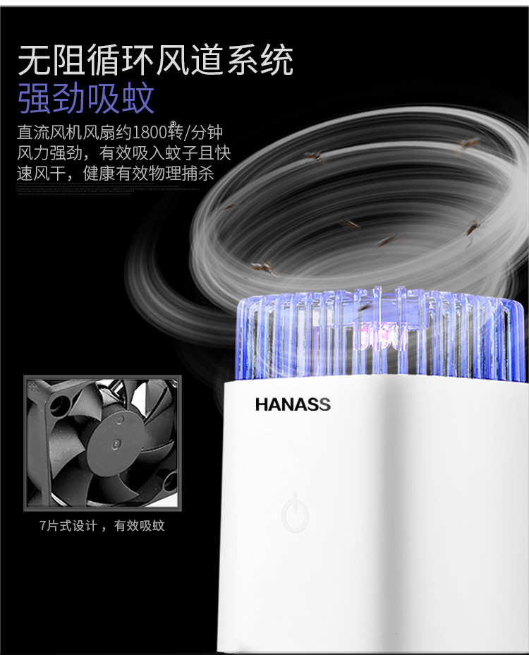 海纳斯（HANASS） 灭蚊灯 led直插式家用迷你灭蚊器 吸入式旅行便携诱蚊器 Y-01