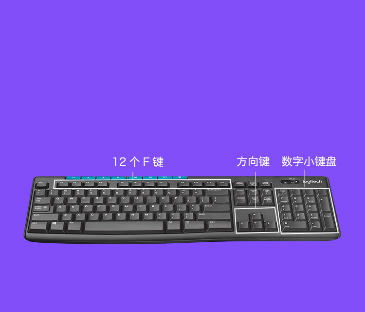 罗技（Logitech）MK275 无线光电键鼠套装 无线鼠标无线键盘套装