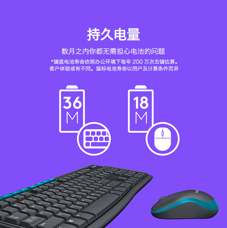 罗技（Logitech）MK275 无线光电键鼠套装 无线鼠标无线键盘套装