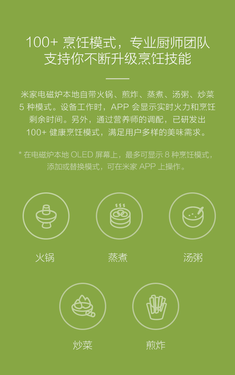 米家（MIJIA）米家电磁炉 双向火力控制 OLED显示屏(不支持邮乐卡支付)