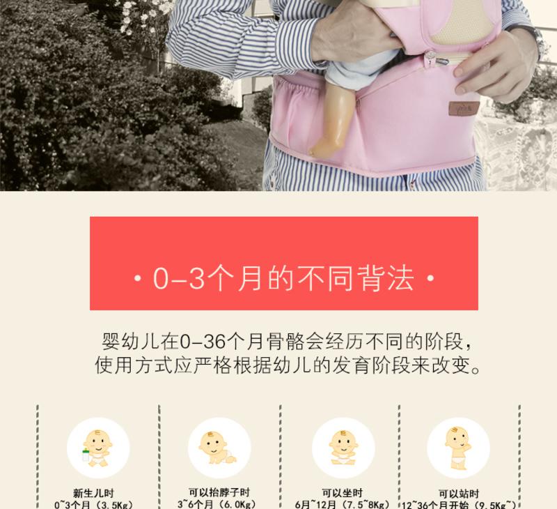 腰凳婴儿背带四季多功能透气单肩双肩背带抱婴腰凳母婴用品BK6010