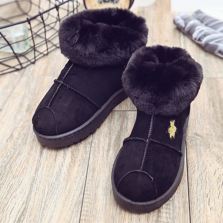 2017冬季新款女棉鞋韩版休闲马丁靴平跟平底雪地靴加厚防滑女短靴