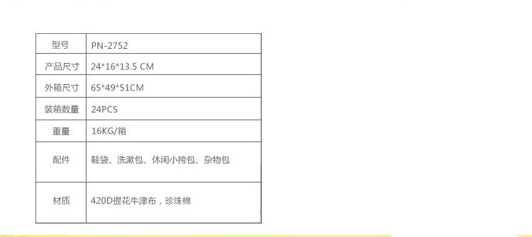 攀能收纳套装旅行4件套PN-2752