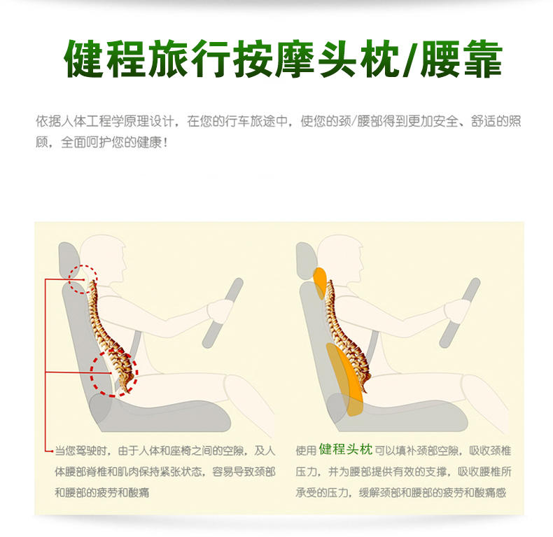 健程舒压按摩头枕