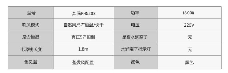 邮乐萍乡馆奔腾/POVOS PH5208 三档 冷热风 电吹风机