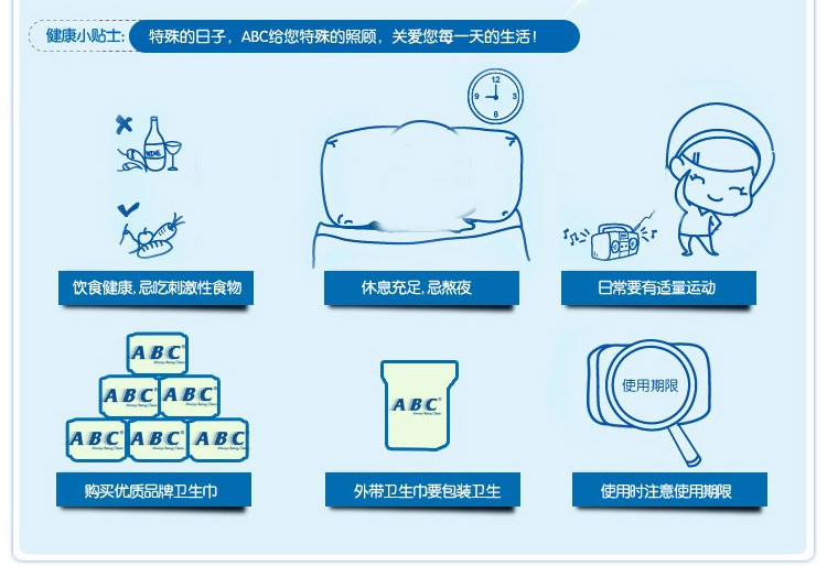 邮乐萍乡馆ABC亲柔立围日用 薄棉柔表层迷你卫生巾8片K53十包装