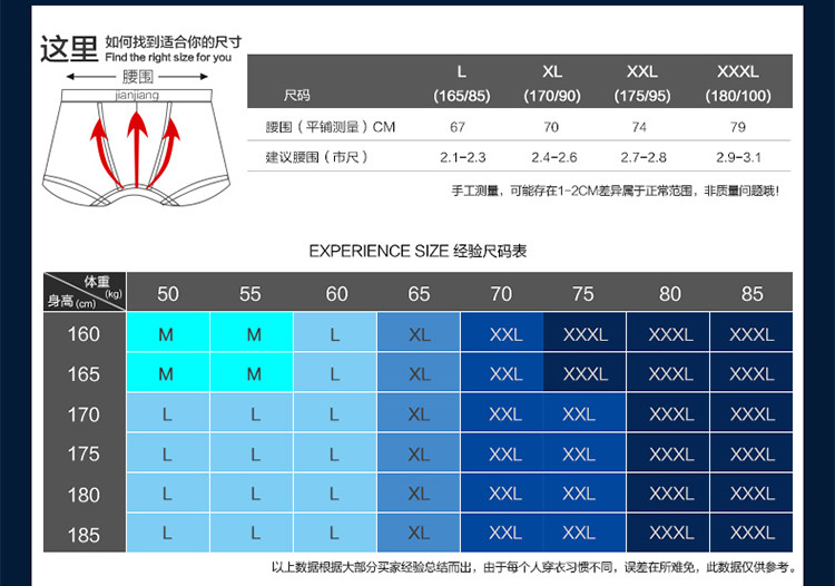 邮乐萍乡馆 健将 8J476 弹力 男士 平角内裤短裤裤头【2条装】