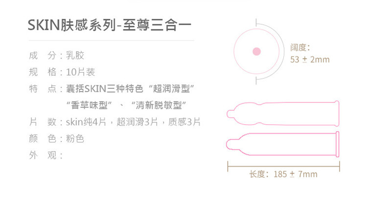 邮乐萍乡馆 岡本黑色 SKIN至尊三合一  避孕套10片装 超薄安全套