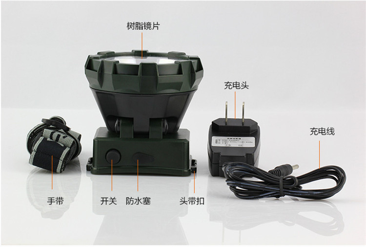 雅格YG-5575  LED强光头灯 充电锂电池探照灯  户外防水远射应急照明灯