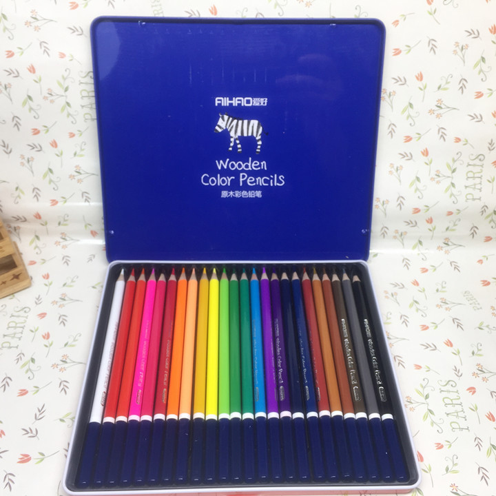  爱好 24色彩色铅笔90129-24 炫彩童年 无铅毒绘画笔彩笔