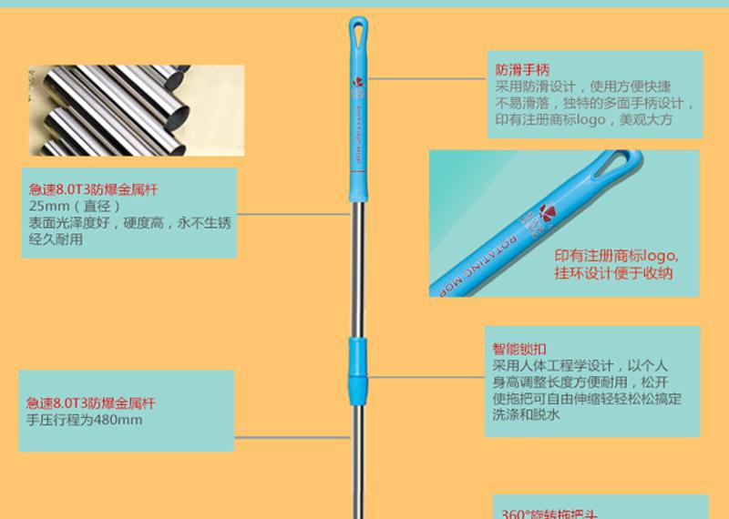 洁特好 洁特好旋转拖把桶 双驱动 好神拖甩干免手洗清洁工具