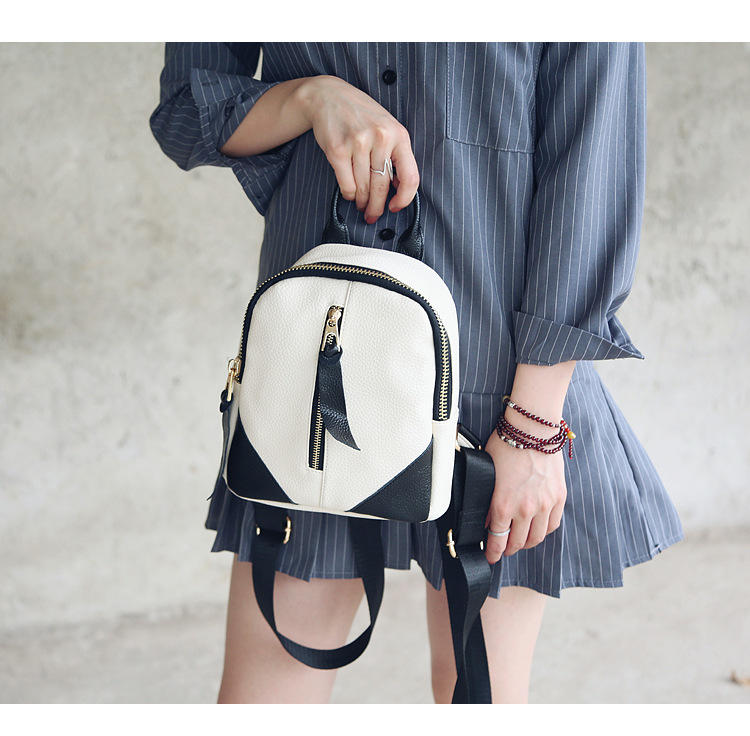 欧美范时尚小背包 女 双肩包2016春夏新款女包几何图案个性旅行包
