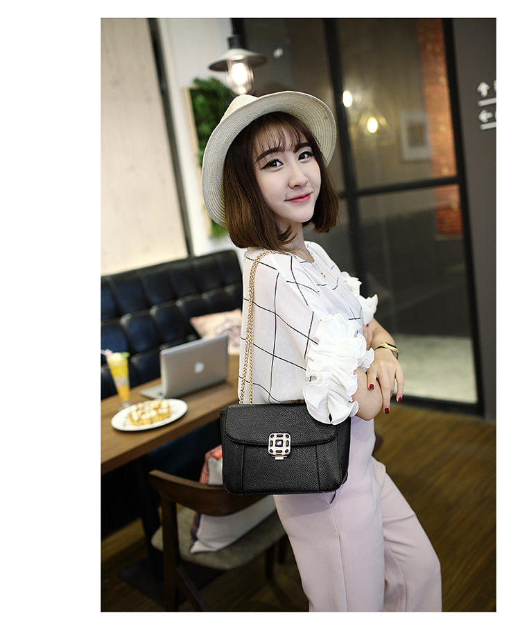 2016时尚潮流最新韩版梅花锁扣包 潮女单肩包 链条女士包包斜跨包