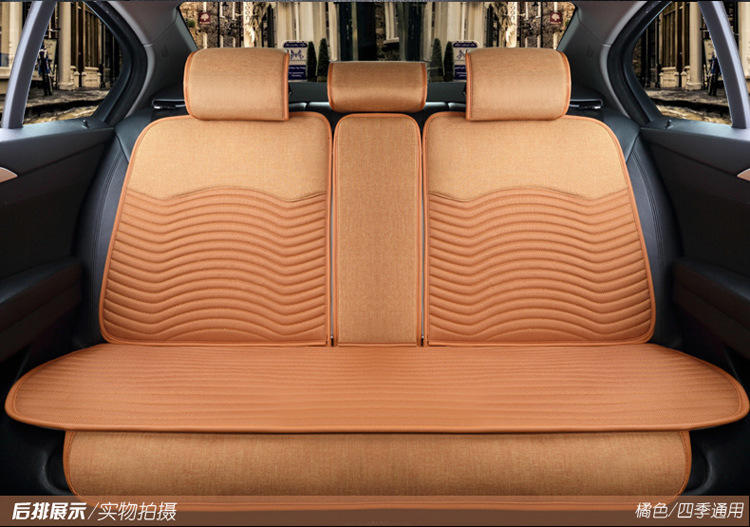 16四季BX1614款全亚麻3D汽车坐垫 新款布艺座垫座套内饰用品