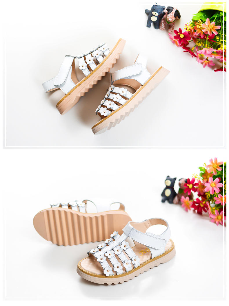 2016夏季新款女童凉鞋儿童可爱花朵公主鞋韩版休闲平跟小学生童鞋