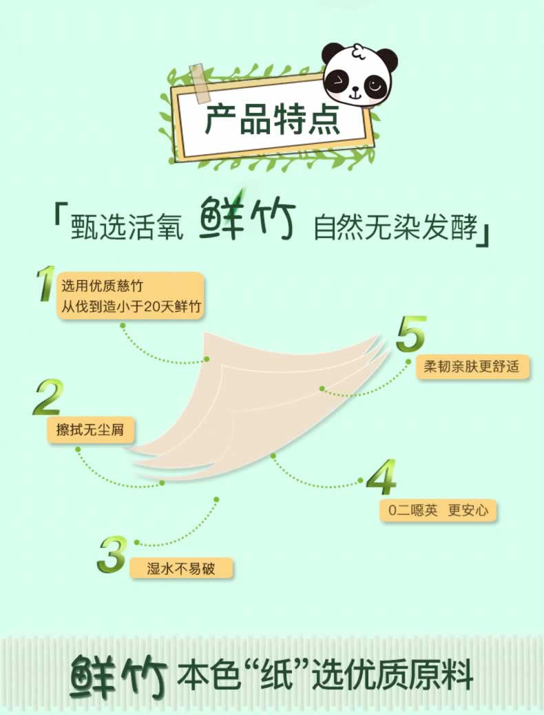 银鸽 竹浆本色3层1036节10卷无芯卷纸3提装