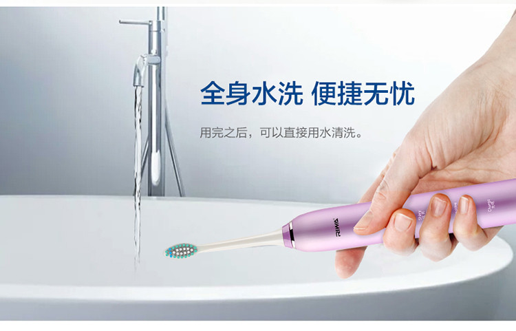 雷瓦(RIWA) 成人电动牙刷 家用充电式软毛自动牙刷 5档调节模式声波防水电动牙刷