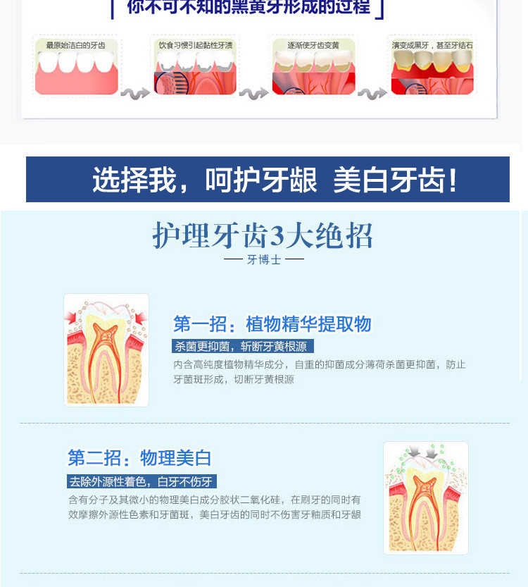 【买一送一】牙博士加配疗渍脱去烟渍牙膏正品 120g