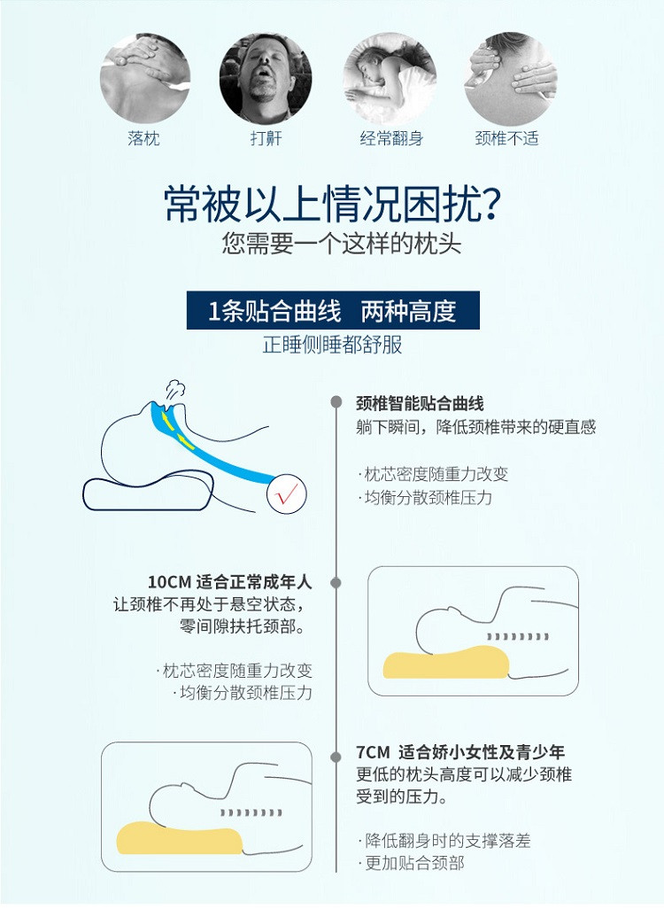 暖舒舒 太空记忆枕慢回弹记忆枕头颈椎枕头记忆棉护颈枕头枕芯 标准款（升级版）