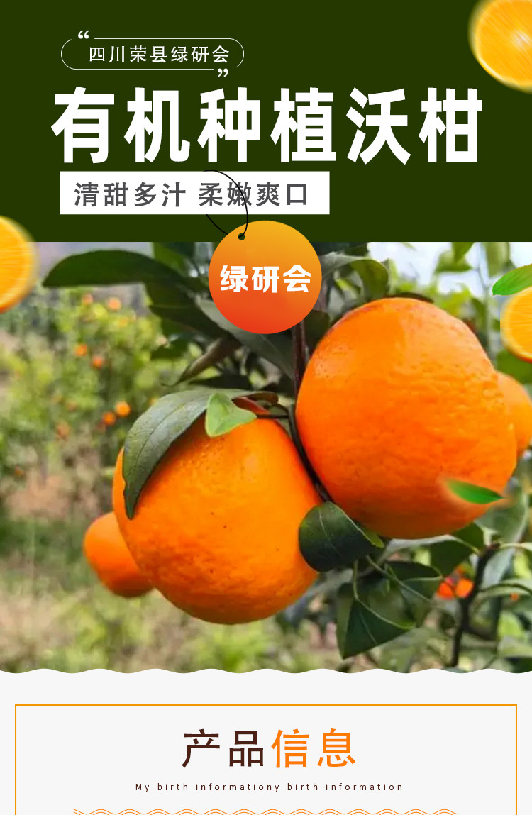 农家自产 四川荣县绿研会有机种植沃柑6斤中大果18-20枚