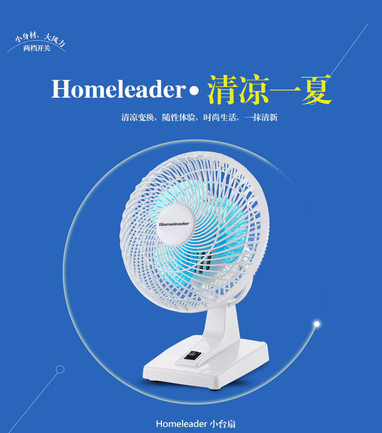 homeleader电风扇 台扇 家用迷你小台扇 电扇 小风扇FM-15A