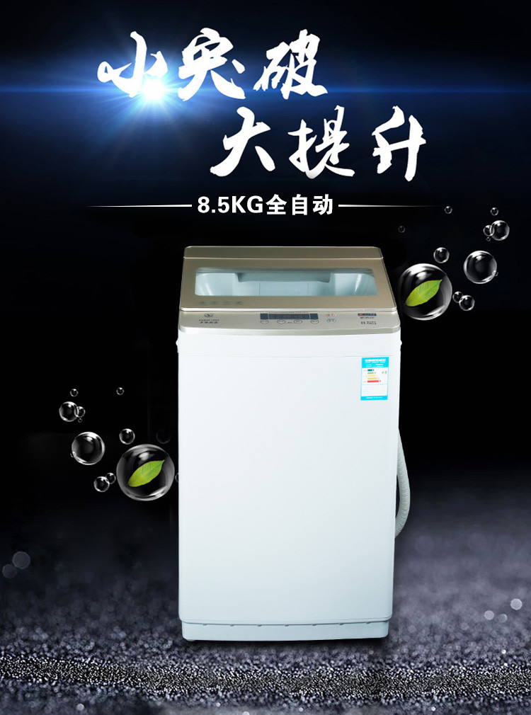 双鹿 XQB85-168g 洗衣机 全自动波轮 8.5公斤钛空金