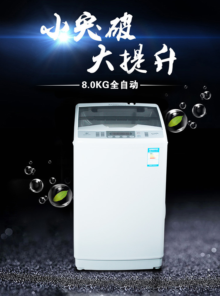 双鹿 XQB80-168g 洗衣机 全自动波轮 8公斤银色