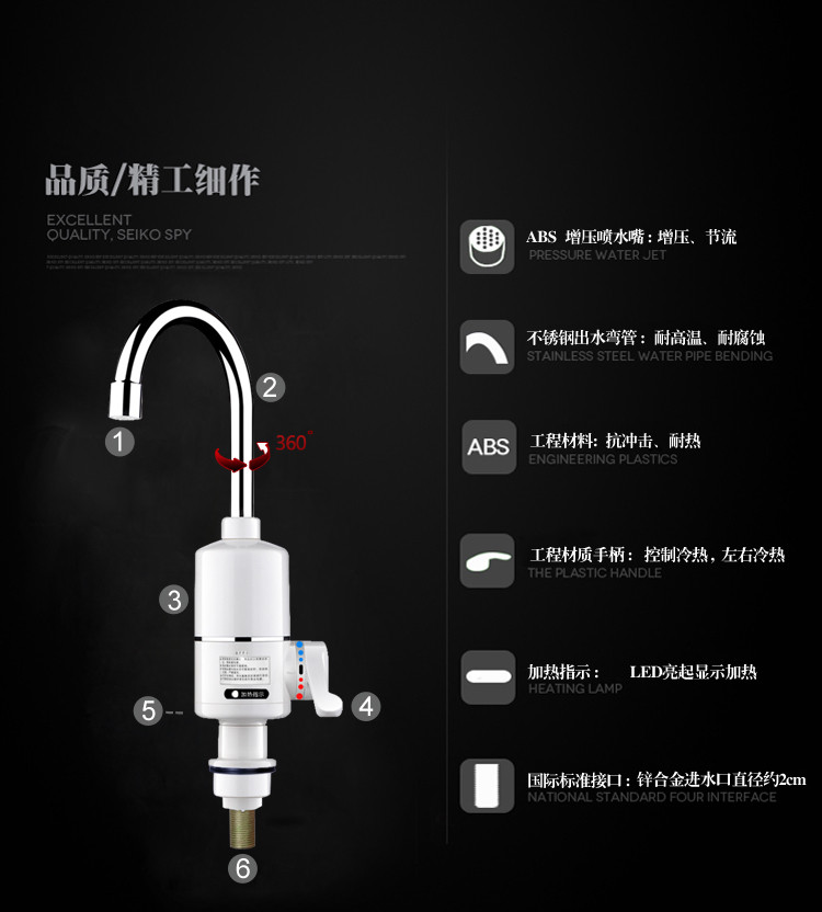 XINGHONG 兴泓兴泓 XH-8D 速热开水器 电热水龙头 小厨宝 电热水器(下进水漏保款 )