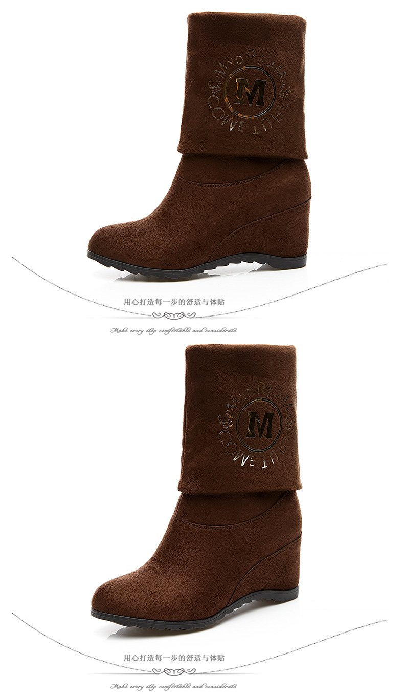 盾狐秋冬季女鞋子新款韩版短靴平底女靴子百搭马丁靴内增高中筒靴