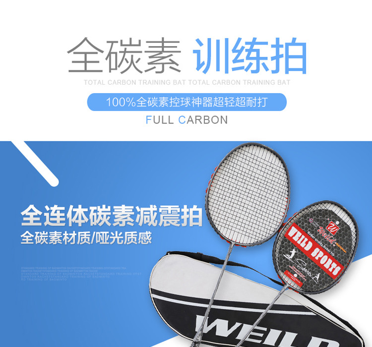 威林顿 羽毛球拍全连体碳素减震拍（桶球/6只装）L-308