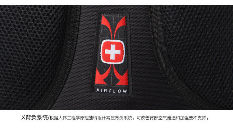 瑞士军刀（SWISSGEAR） 中性黑色14寸双肩笔记本电脑背包-SA7719BL