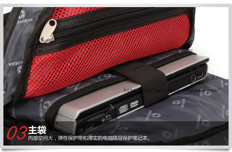 瑞士军刀（SWISSGEAR） 黑色15.6寸商务悠闲护脊双肩背包-SA9360BL