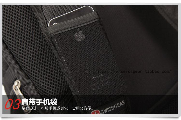 瑞士军刀（SWISSGEAR） 黑色15.6寸商务悠闲护脊双肩背包-SA9360BL