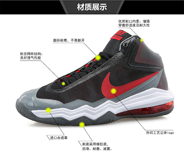 Nike耐克篮球鞋Air Max气垫男鞋战靴缓震耐磨轻便运动鞋704920