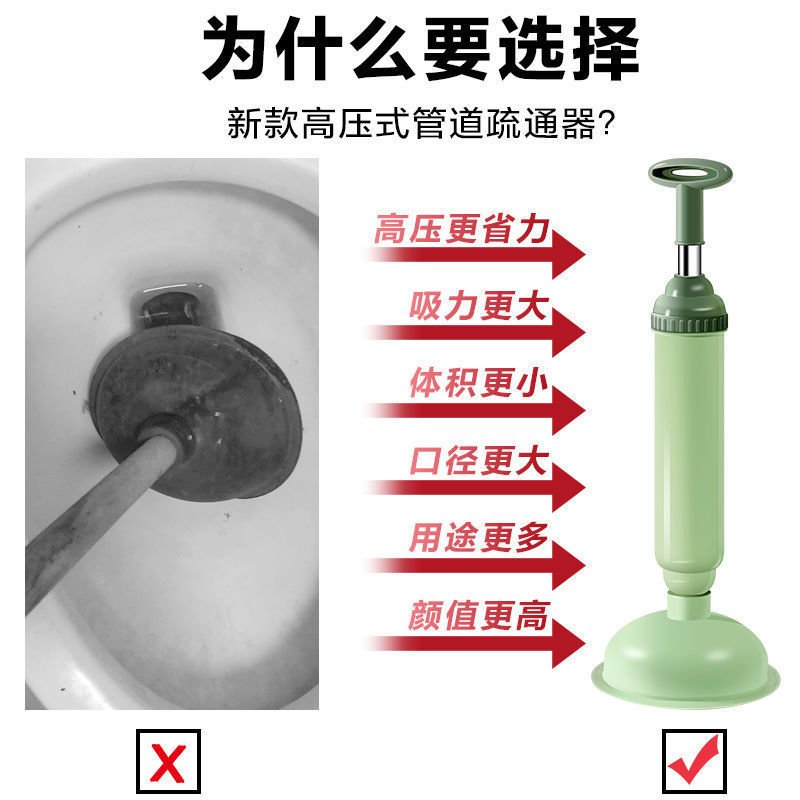 家易点 马桶皮搋子皮吸一炮抽揣子神器真空通堵塞卫生间疏通器厕所下水道