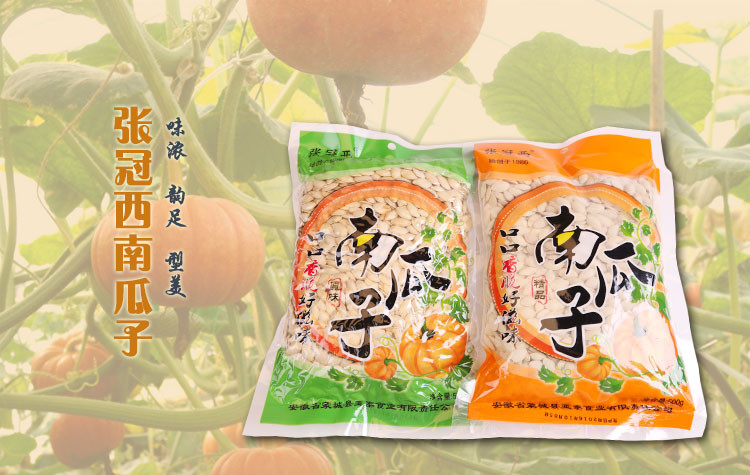 【500g*2袋装南瓜子】张冠西品牌原味南瓜子 厂家直销2斤批发包邮