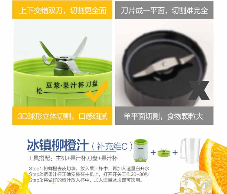 欧科OUKE 搅拌机料理水果小型榨汁机配单杯件 OK1081A